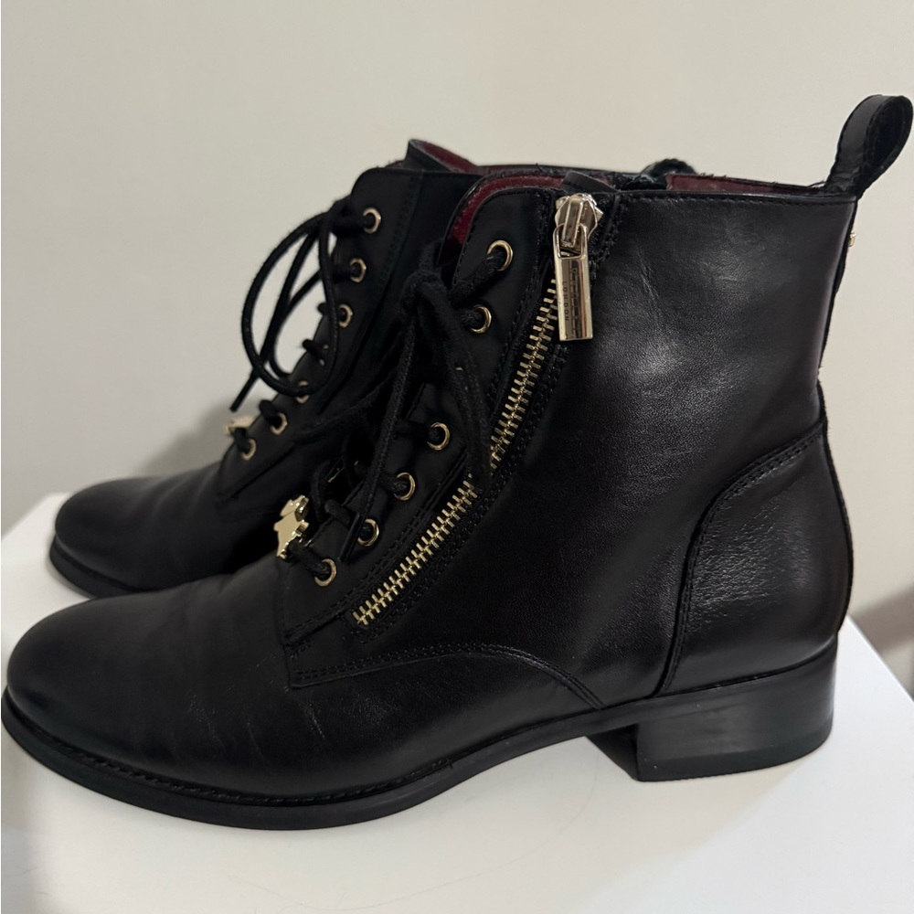 RADLEY LONDON Black Leather Lace-Up Ankle Boots